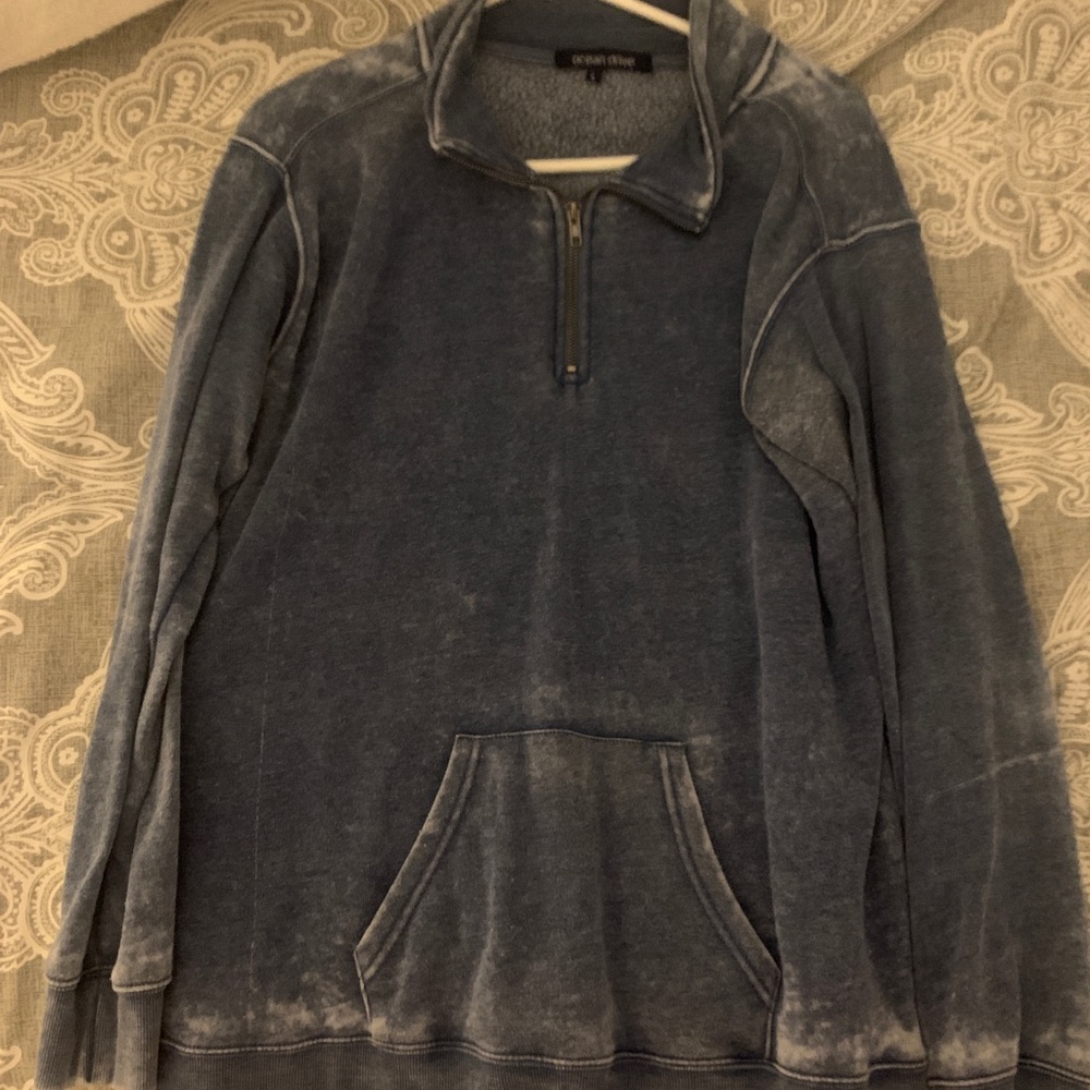 Oversized burnout quarter zip